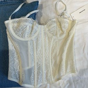 Urban Outfitters Out from under modern love corset top white brand new with tags